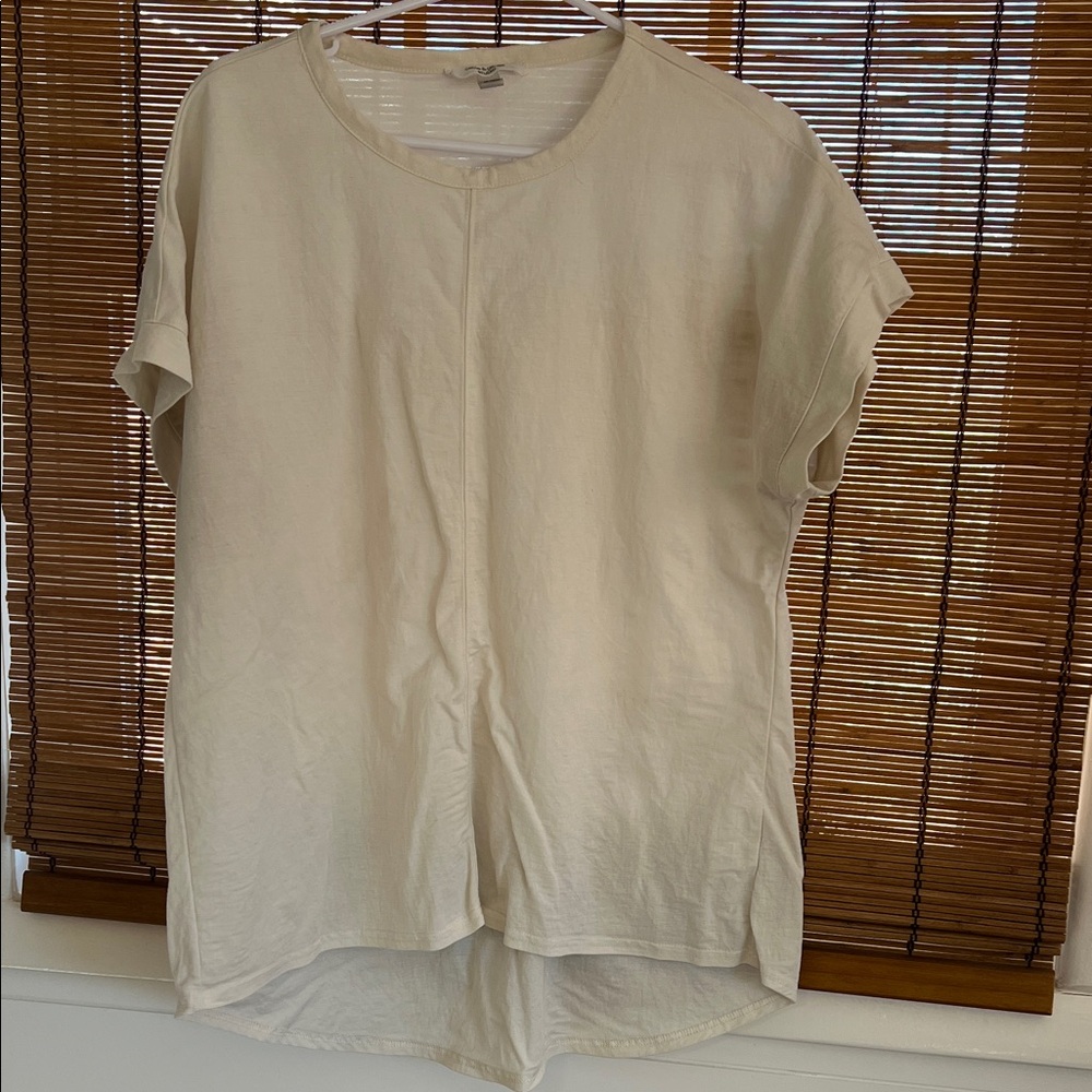 Cable & Gauge Soft Cream Short Sleeve Top